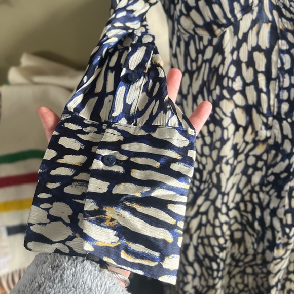 Mango Satin Long Sleeve Midi Dress - Picture 4 of 10